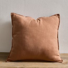 Pure Cotton And Linen Linen Solid Color Pillow Simple Modern