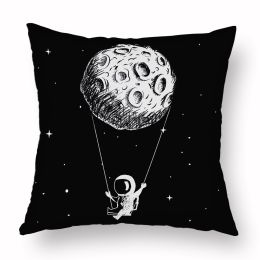 Cartoon Astronaut Short Plush Pillowcase